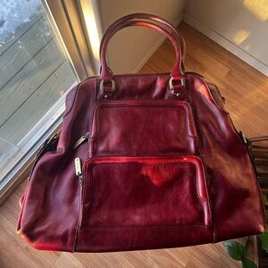Vintage Cole Haan Burgundy Leather Handbag – Like New!